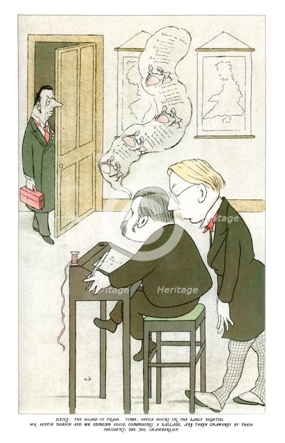 'Mr Austin Dobson and Mr Edmund Gosse Composing a Ballade', 1904. Artist: Max Beerbohm