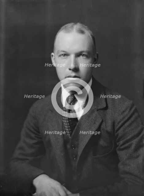 Mr. B.B. Hiskman, portrait photograph, 1918 Mar. Creator: Arnold Genthe.