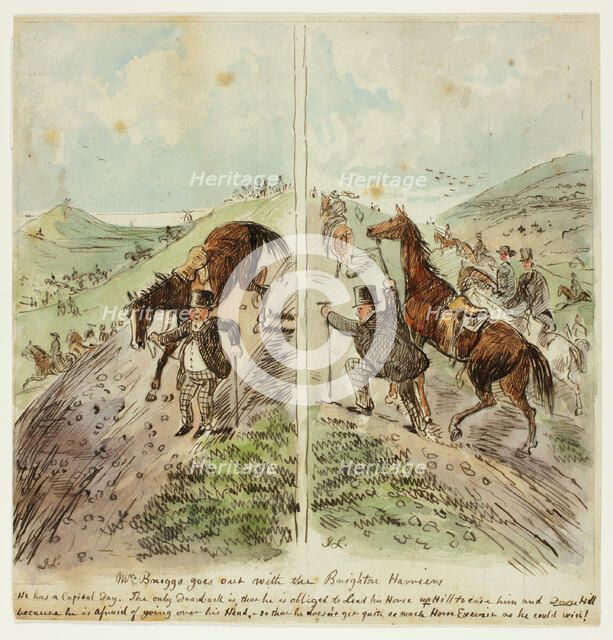 Mr. Briggs Goes Out with the Brighton Harriers, 1850/59. Creator: John Leech.