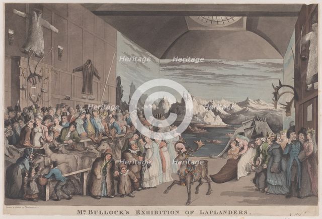 Mr. Bullock's Exhibition of Laplanders, February 8, 1822., February 8, 1822. Creator: Thomas Rowlandson.
