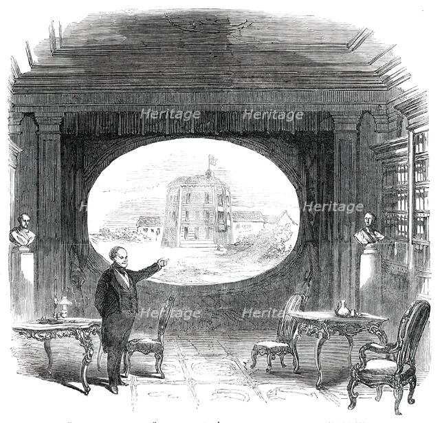 Mr. Bunn on the Stage, at the St. James's Theatre - Scene the Blackfriars Theatre, 1850. Creator: Unknown.