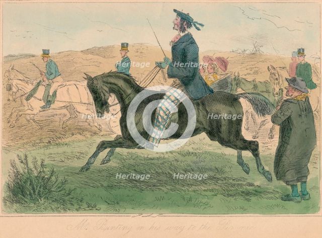 'Mr. Bunting on his way to the Pic-Nic', 1860. Artist: John Leech.