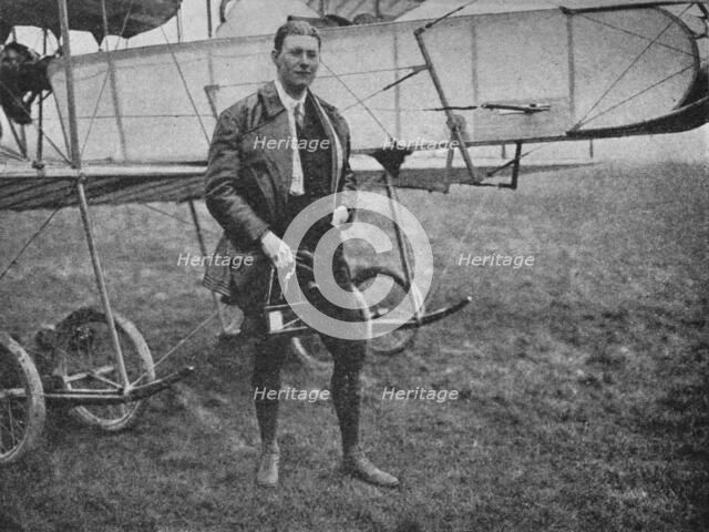Mr Gordon Bell, who flew more different types than any other pilot of his time, 1913 (1934). Artist: Flight Photo.