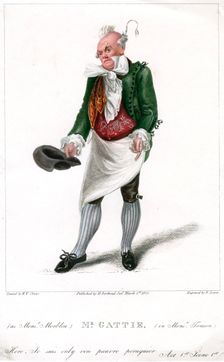 Mr Gattie as Monsieur Morbleu in Monsieur Tonson 1822.Artist: R Cooper