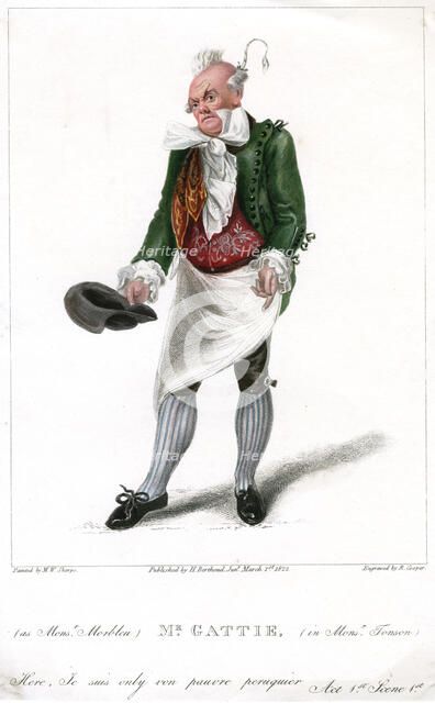 'Mr Gattie as Monsieur Morbleu in Monsieur Tonson', 1822.Artist: R Cooper