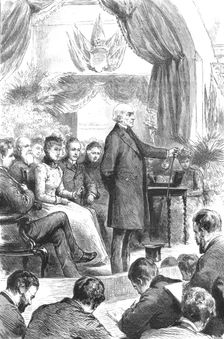 'Mr Gladstone Opening a New Hall at Port Sunlight, Cheshire 1891. Creator: Unknown