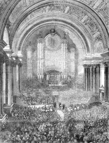 Mr. Gladstone at Leeds: interior of the Victoria Hall, Leeds Townhall - Presenting Addresses, 1881. Creator: Unknown