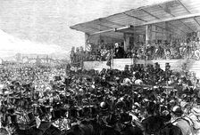 Mr. Gladstone addressing the meeting on Blackheath, 1871. Creator: Unknown
