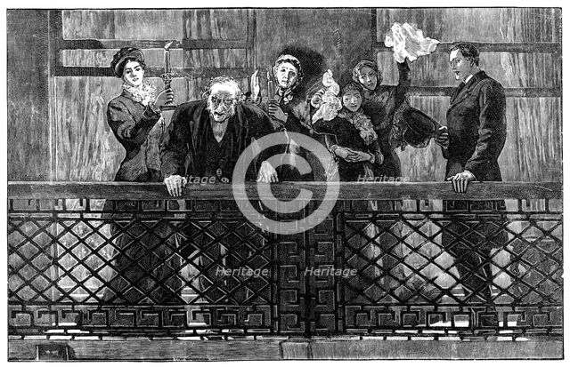 'Mr Gladstone Addressing the Crowd from the Balcony', late 19th century. Artist: Unknown