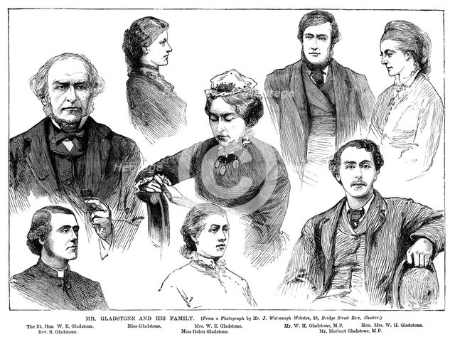 'Mr Gladstone and his Family', 19th century. Artist: Unknown