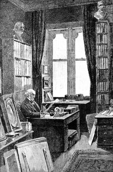 Mr. Gladstone in his library at Hawarden Castle, 1898. Creator: Unknown