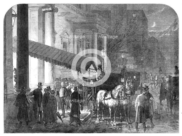 Mr. Gladstone's Ministerial Dinner: arrival of guests, 1870. Creator: Unknown.