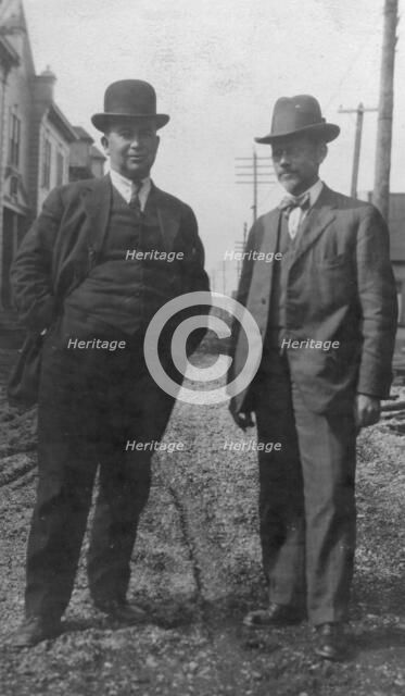 Mr. Dearborn on the right, between c1900 and 1916. Creator: Unknown.