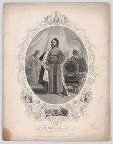 Mr. Dyott as Leontes: "I have drank and seen the Spider" (Winter's Tale, Act 2, Scene 1), ..., 1855. Creator: Robert Thew