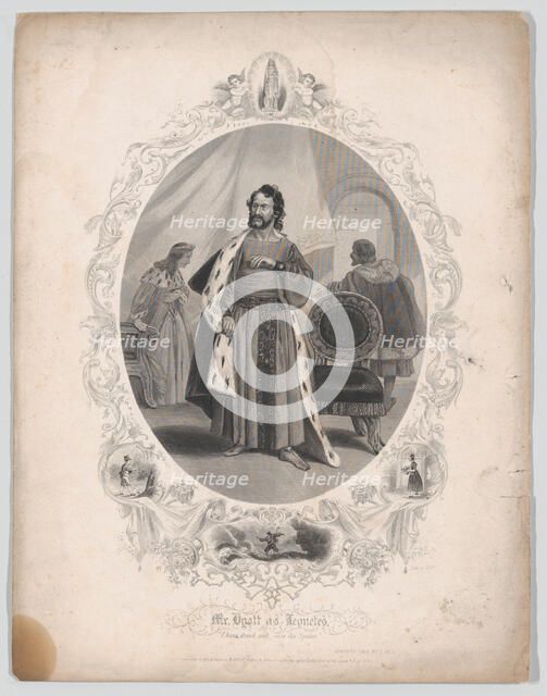 Mr. Dyott as Leontes: "I have drank and seen the Spider" (Winter's Tale, Act 2, Scene 1), ..., 1855. Creator: Robert Thew.