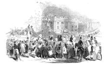 Mr. Emidy driving 28 horses to Greenwich, 1844. Creator: Unknown