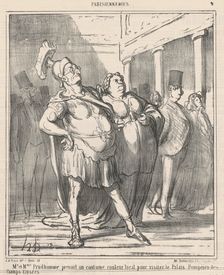 Mr. et Mme Prudhomme prenant un ..., 19th century. Creator: Honore Daumier