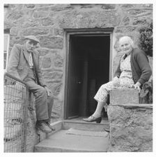 Mr Evan Jones (senior) and Mrs Jones, Cwmhesgen, Llanfachreth, 1966. Creator: Unknown