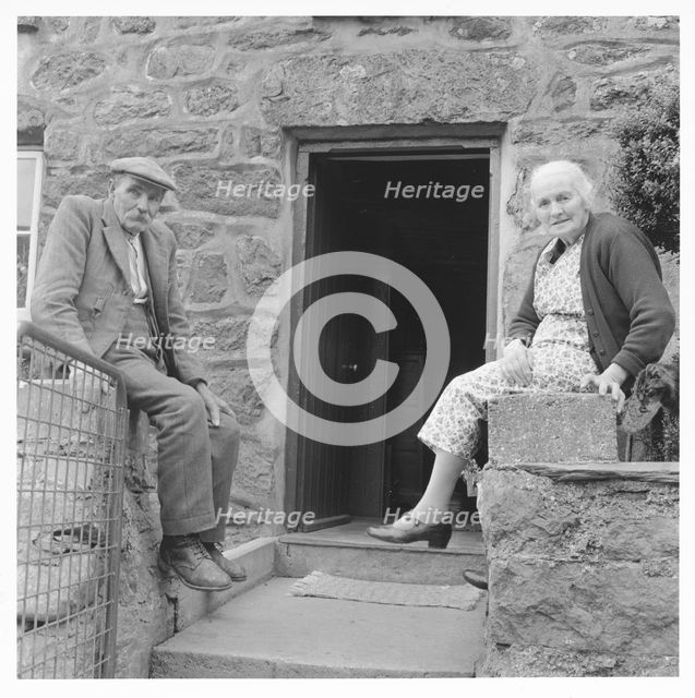 Mr Evan Jones (senior) and Mrs Jones, Cwmhesgen, Llanfachreth, 1966. Creator: Unknown.