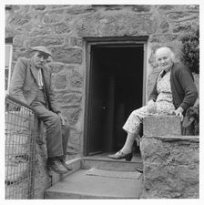 Mr Evan Jones (senior) and Mrs Jones, Cwmhesgen, Llanfachreth, 1966. Creator: Unknown