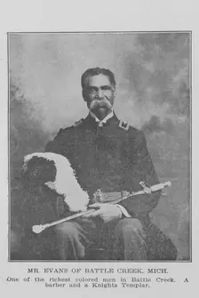 Mr. Evans of Battle Creek, Mich.; One of the richest colored men in Battle Creek..., 1907. Creator: Unknown
