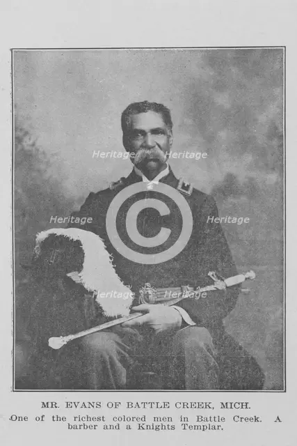 Mr. Evans of Battle Creek, Mich.; One of the richest colored men in Battle Creek..., 1907. Creator: Unknown.