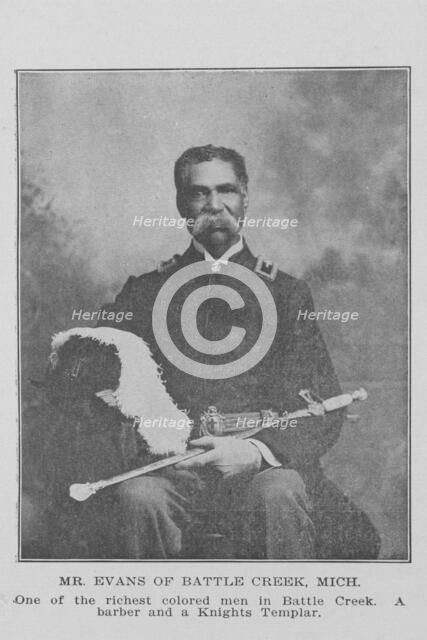 Mr. Evans of Battle Creek, Mich.; One of the richest colored men in Battle Creek..., 1907. Creator: Unknown.