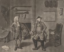 Mr. Foote in the Character of Major Sturgeon, in the Mayor of Garratt, 1765. Creator: Johann Gottfried Haid