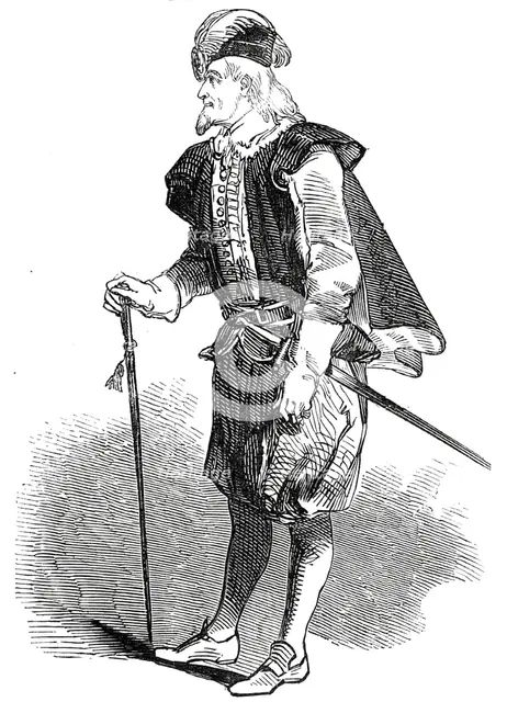 Mr. Farren, as "Sir Simon Sage", 1845. Creator: Unknown.