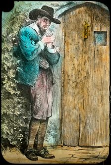 Mr Fearing at the gate, from The Pilgrim's Progress, late 19th or early 20th century