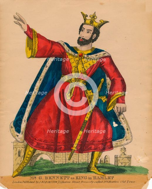 'Mr. G. Bennett as King in Hamlet', c1849. Creator: Unknown.