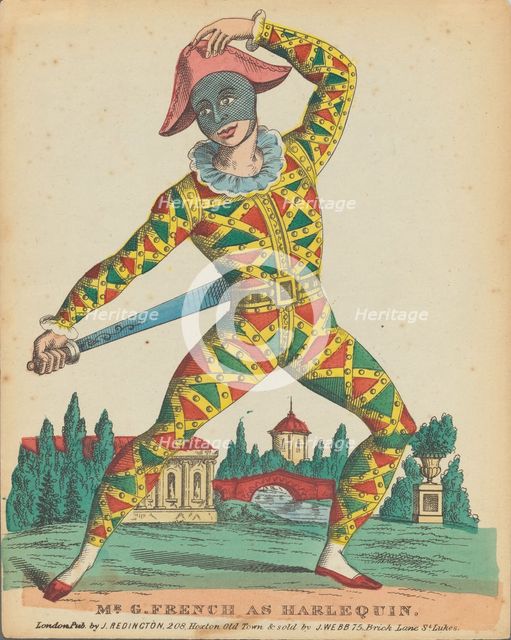 Mr. G. French as Harlequin, c1840. Creator: Anonymous.