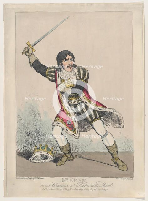 Mr. Kean in the Character of Richard the Third, ca. 1814., ca. 1814. Creator: George Cruikshank.