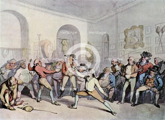 'Mr H Angelo's Fencing Academy', 1791, (1929). Artist: Thomas Rowlandson