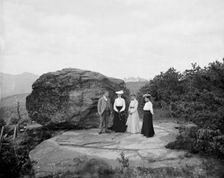 Mr. H.E. Eder and family at Bowlder [i.e. Boulder] Rock, between 1900 and 1905. Creator: William H. Jackson