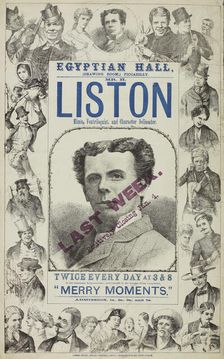 Mr. H. Liston, Mimic, Ventriloquist and Character Delineator, c1878. Creator: Unknown