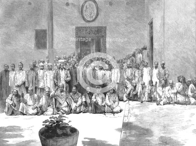 ''Mr. H. M. Stanley's return to civilisation; Mr. Stanley and his Porters at the British..., 1890. Creator: Unknown.