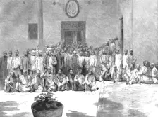 'Mr. H. M. Stanley's return to civilisation; Mr. Stanley and his Porters at the British..., 1890. Creator: Unknown