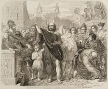 Mr Haydon's picture of "The Banishment of Aristides" at the Egyptian Hall, Piccadilly , 1846. Creator: Smyth