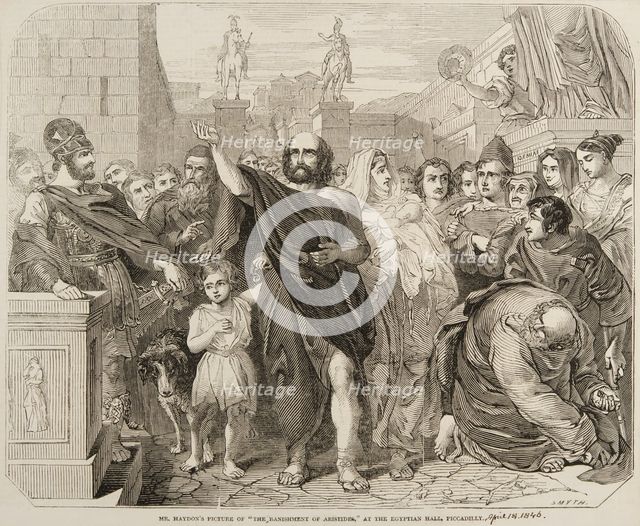 Mr Haydon's picture of "The Banishment of Aristides" at the Egyptian Hall, Piccadilly
, 1846. Creator: Smyth.