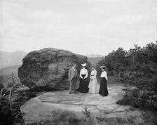 Mr. H.E. Eder and family at Bowlder [i.e. Boulder] Rock, between 1900 and 1905. Creator: William H. Jackson