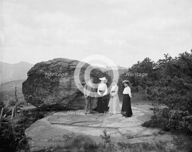 Mr. H.E. Eder and family at Bowlder [i.e. Boulder] Rock, between 1900 and 1905. Creator: William H. Jackson.