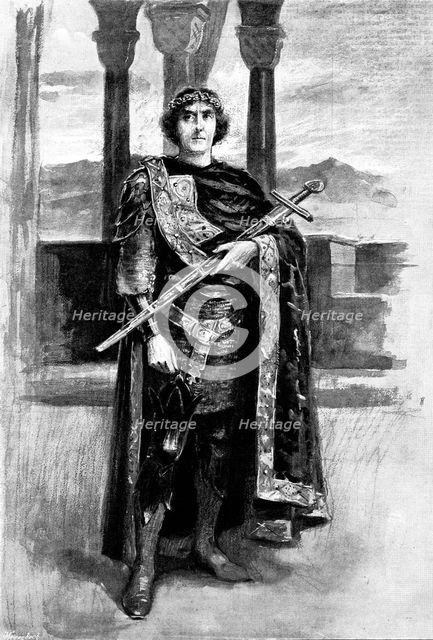 Mr. Henry Irving as King Arthur, 1895. Creator: George Meisenbach.