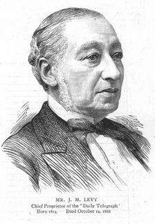 'Mr. J.M. Levy. Chief Proprietor of the Daily Telegraph; 1812-1888 1888. Creator: Unknown