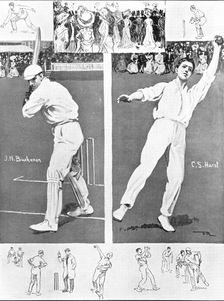 Mr. J. N. Buchanan, captain of the Cambridge Eleven, Mr. C. S. Hurst, Oxford team captain, 1909. Creator: Frank Reynolds