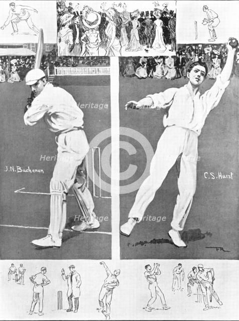Mr. J. N. Buchanan, captain of the Cambridge Eleven, Mr. C. S. Hurst, Oxford team captain, 1909. Creator: Frank Reynolds.