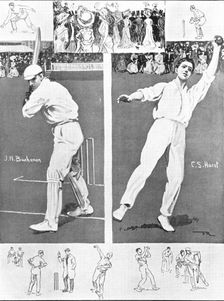 Mr. J. N. Buchanan, captain of the Cambridge Eleven, Mr. C. S. Hurst, Oxford team captain, 1909. Creator: Frank Reynolds