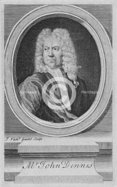 'Mr. John Dennis', c1734. Creator: John Vandergucht.