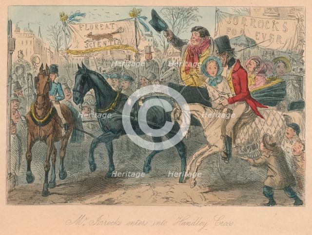 'Mr. Jorrocks enters into Handley Cross', 1854. Artist: John Leech.