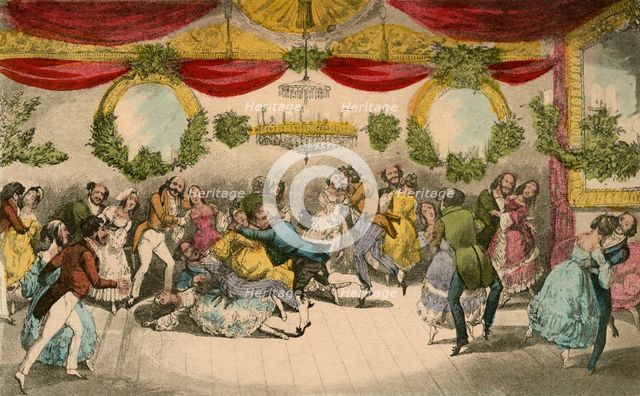 'Mr. Jorrocks makes a 'Faux Pas' at the Countess de Jackson's Ball', 1838. Artist: Henry Thomas Alken.